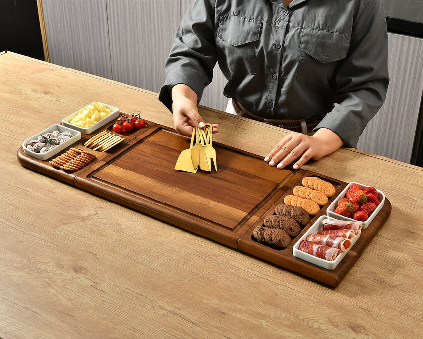 Personalized Charcuterie Board with Utensils, Custom Engraved