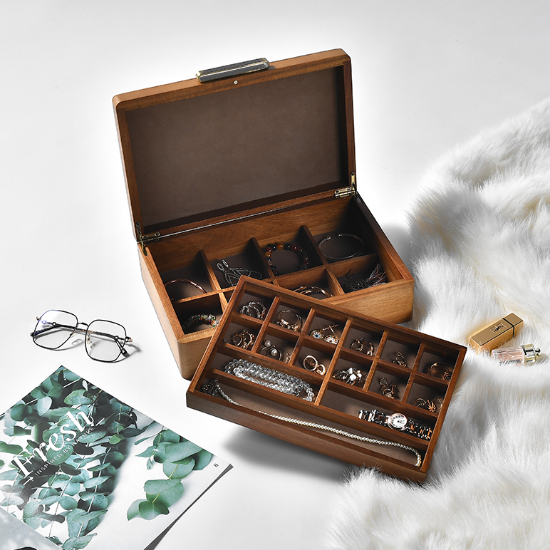 Acacia Wood Jewelry Box Organizer – World of shanik