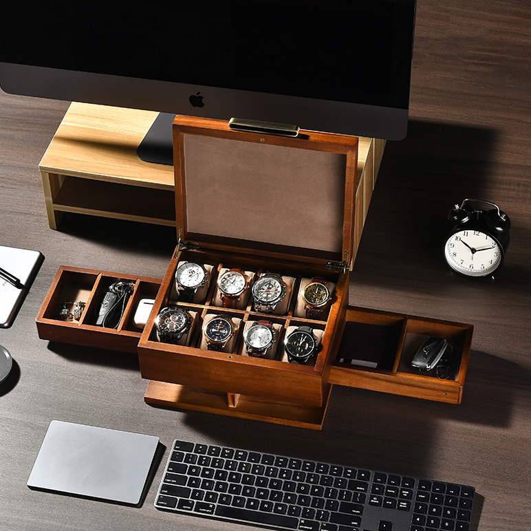 Premium Walnut Finish Watch Box Organizer World of shanik