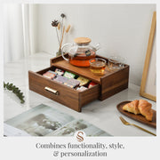 Personalized Tea Box with Drawer Organizer