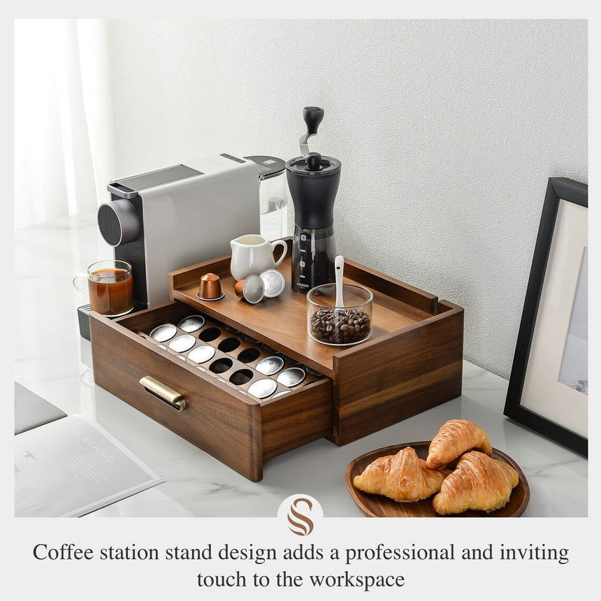US Only】Soulhand Coffee Station Organizer with Drawer, Wooden Coffee –  soulhand