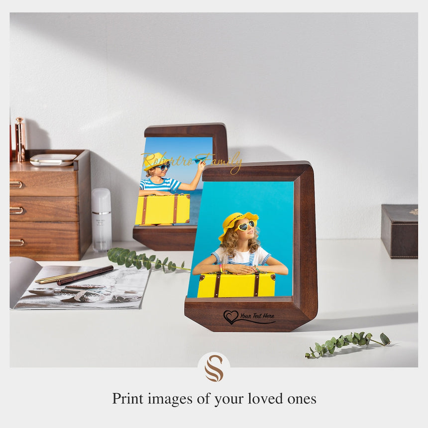 Personalized Picture Frame for Parents - Custom Engraved Acrylic Photo Print With Stand