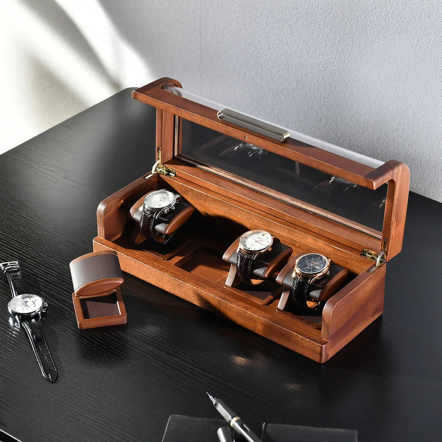 Mens Watch Box with Acrylic Top