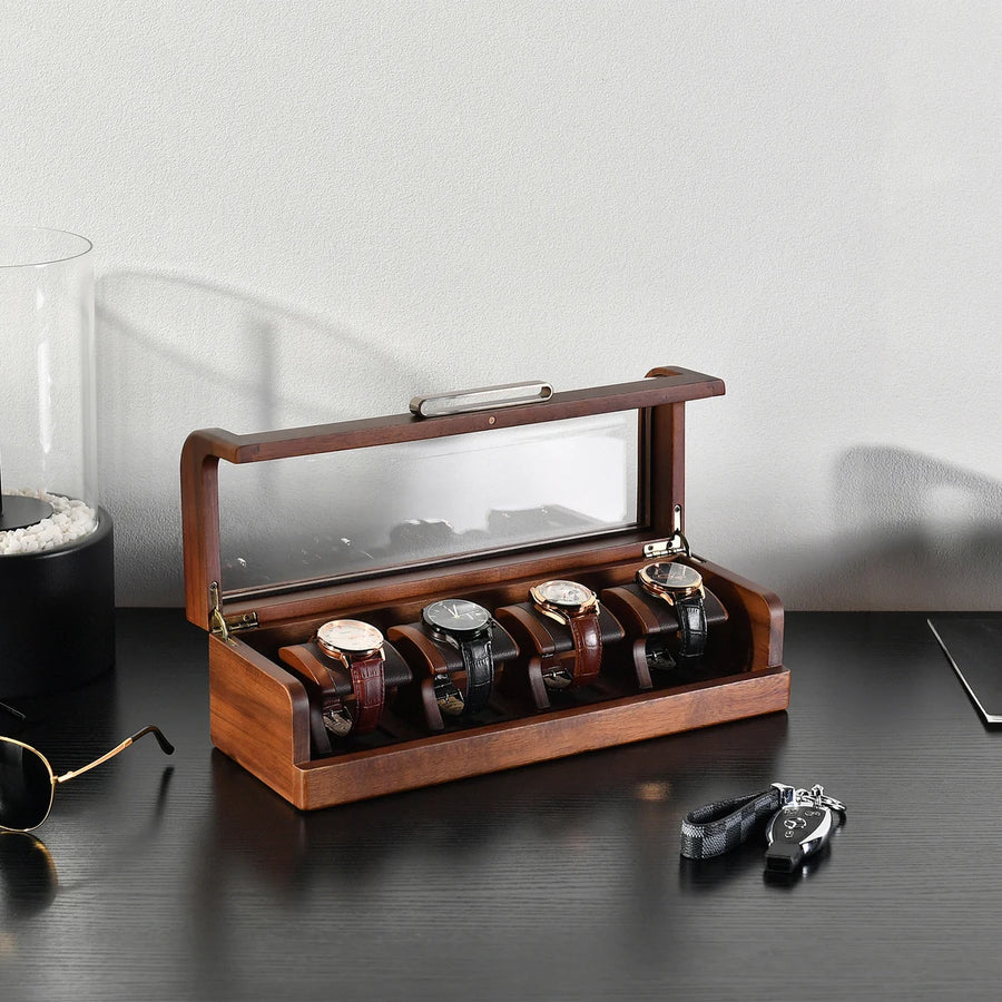 Mens Watch Box with Acrylic Top