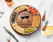 SHANIK Round Charcuterie Tray Lazy Susan Turntable