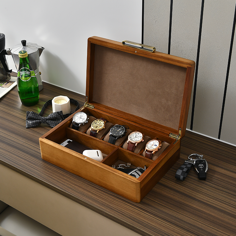 Acacia Wood Watch Box Organizer – World of shanik