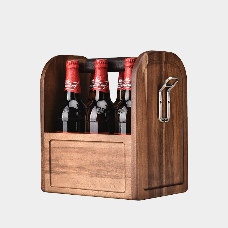 Personalised Dad Beer Bottle Crate I Engraved Wooden Beer Caddy