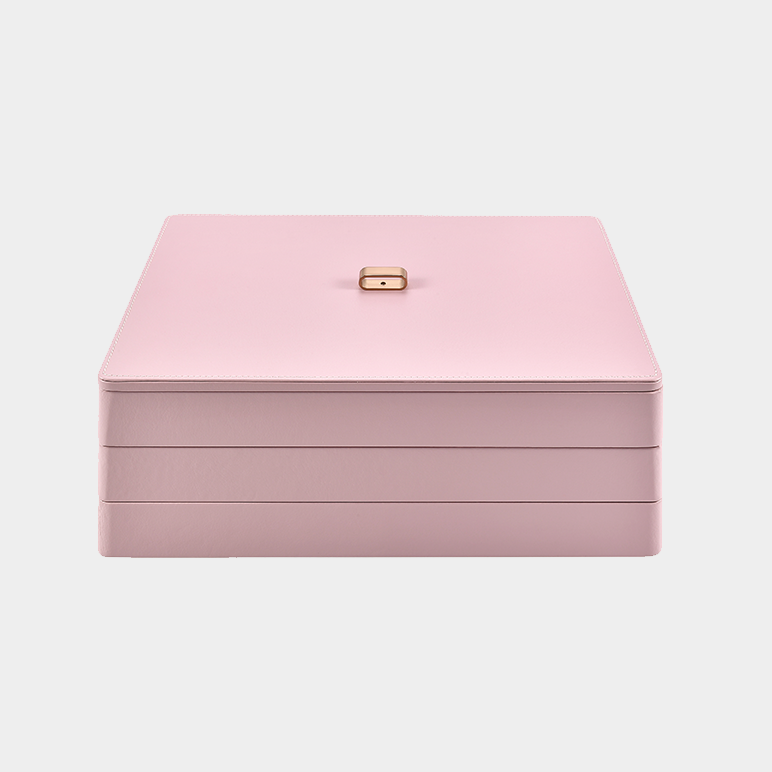 Stacking Jewelry Box, Velvet Jewelry Tray 3 Pc. Pink Set – World of shanik