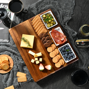 Premium Charcuterie Board with Knife Drawer and 3 Ceramic Bowls